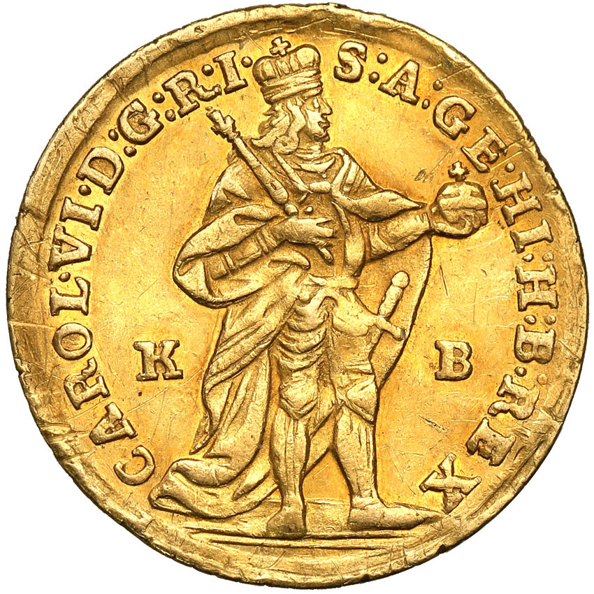 Węgry. Karol VI. Dukat 1735 KB, Kremnica